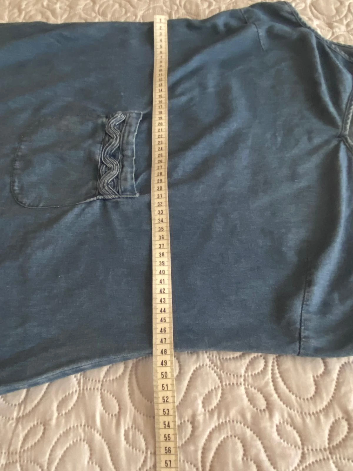 Vestido jeans de alças, bolso central, folgado. Tamanho M/L – photo 10
